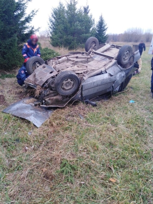 Водитель и пассажир «ВАЗа» погибли после опрокидывания машины на трассе в Удмуртии