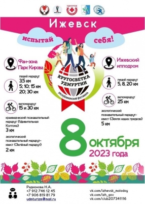 Юбилейный фестиваль оздоровительного туризма «Кругосветка Удмуртии» соберет активных жителей в Ижевске