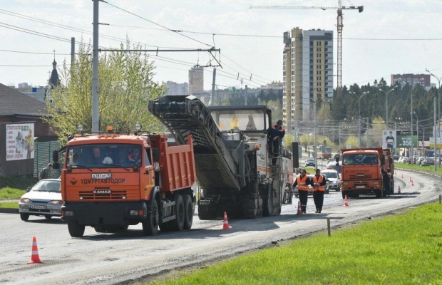 На пяти объектах в Удмуртии начали ремонт дорог в рамках нацпроекта БКАД