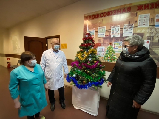 Волонтеры установили новогодние елки в ковид-отделениях Удмуртии