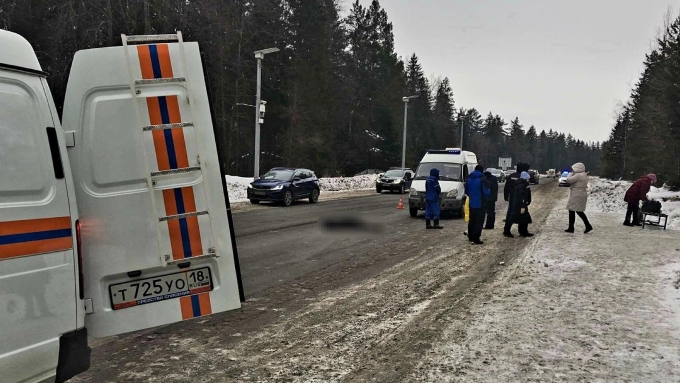 Пешеход скончался от наезда грузовика у села Пугачёво в Удмуртии