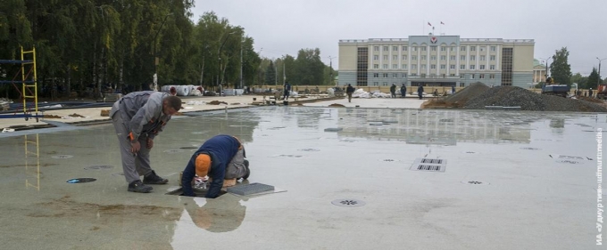 Второй сухой фонтан с эффектом тумана появится на Центральной площади в Ижевске