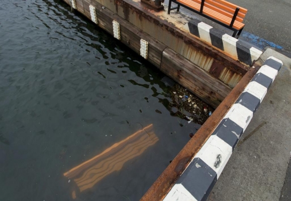Вандалы сбросили в пруд три скамейки с городской набережной Камбарки