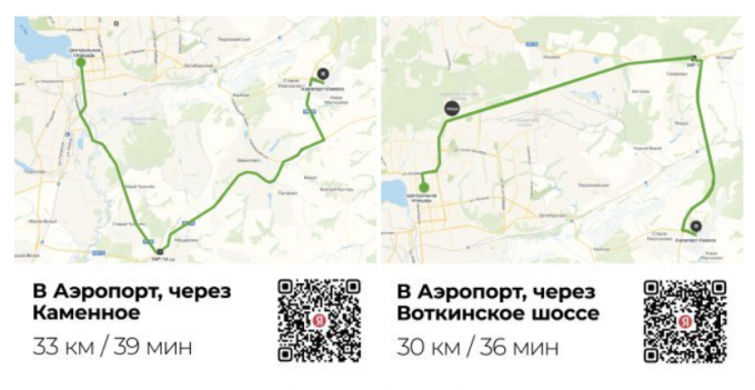 Схемы объезда на период ремонта подъездной дороги к аэропорту Ижевска