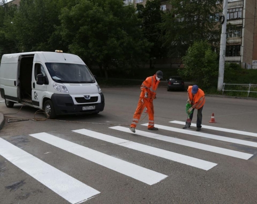 Разметку на пешеходных переходах возле школ обновят в Ижевске к 1 сентября