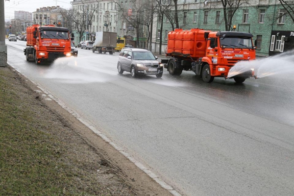 500 тысяч литров дезинфицирующего вещества использовали в Ижевске для уборки города 