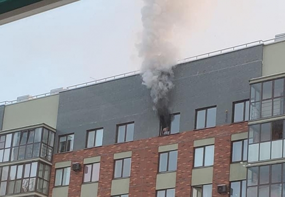 Пожарные спасли мужчину и кошку из загоревшейся квартиры в Ижевске
