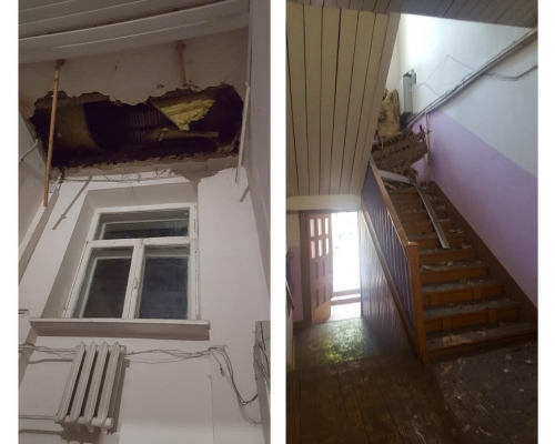 В многоквартирном доме в Воткинске частично обрушился потолок